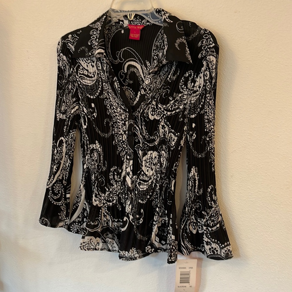 Black paisley blouse